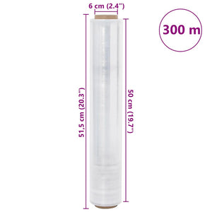 Stretch Film 2 τεμάχια Διαφανές 23 μm 50 cm x 300 m