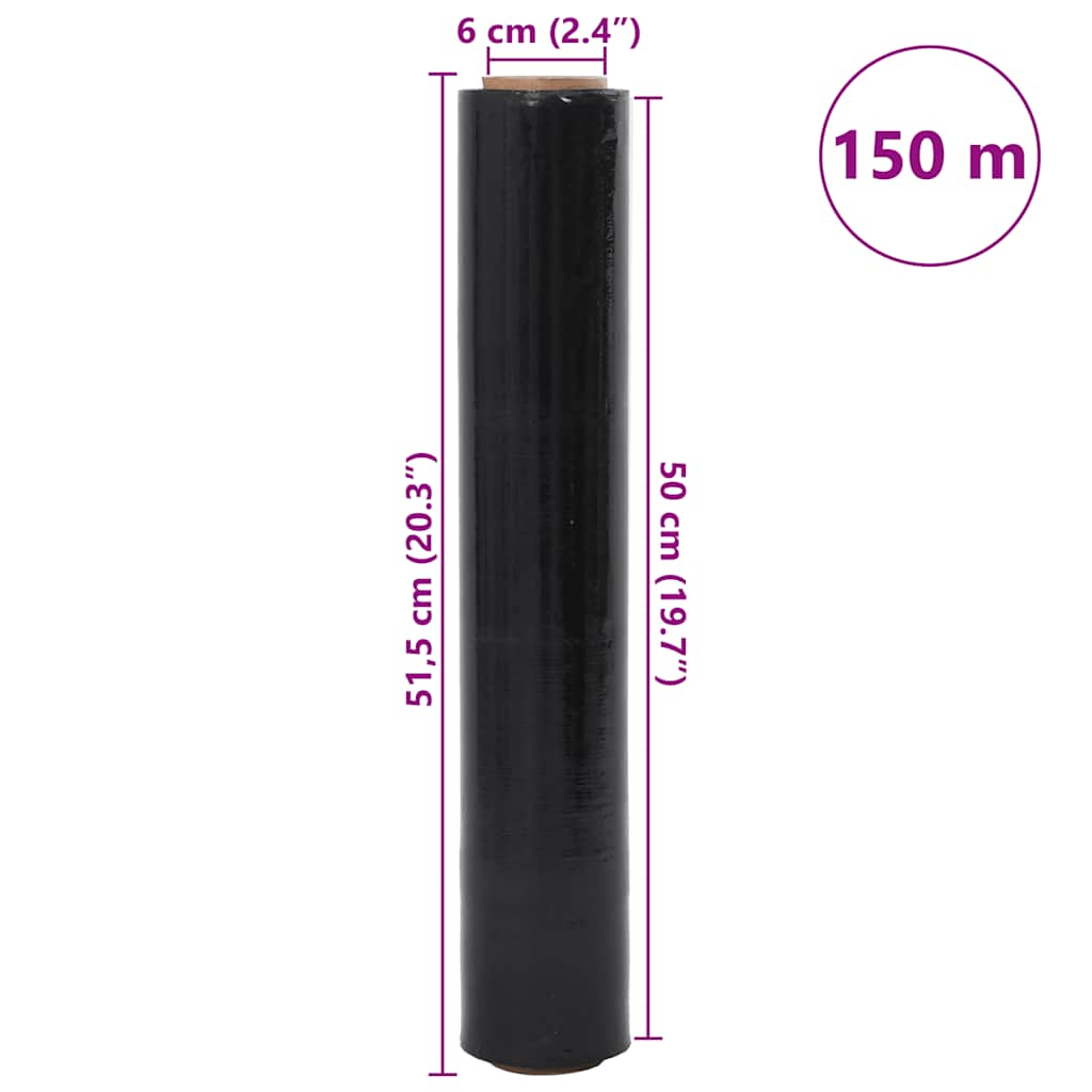 Stretch Film 2 τεμάχια Μαύρο 17 μm 50 cm x 150 m