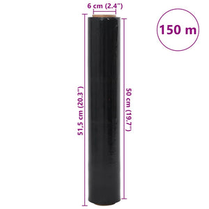 Stretch Film 2 τεμάχια Μαύρο 20 μm 50 cm x 150 m - Pakobazaar