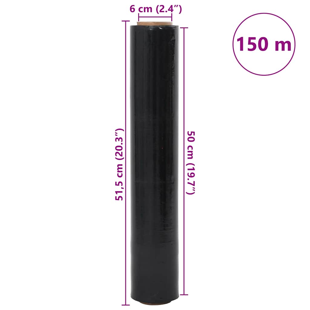 Stretch Film 6 τεμάχια Μαύρο 20 μm 50 cm x 150 m