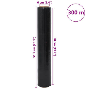 Stretch Film 2 τεμάχια Μαύρο 17 μm 50 cm x 300 m