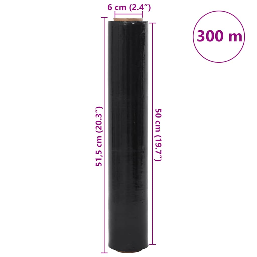 Stretch Film 2 τεμάχια Μαύρο 23 μm 50 cm x 300 m
