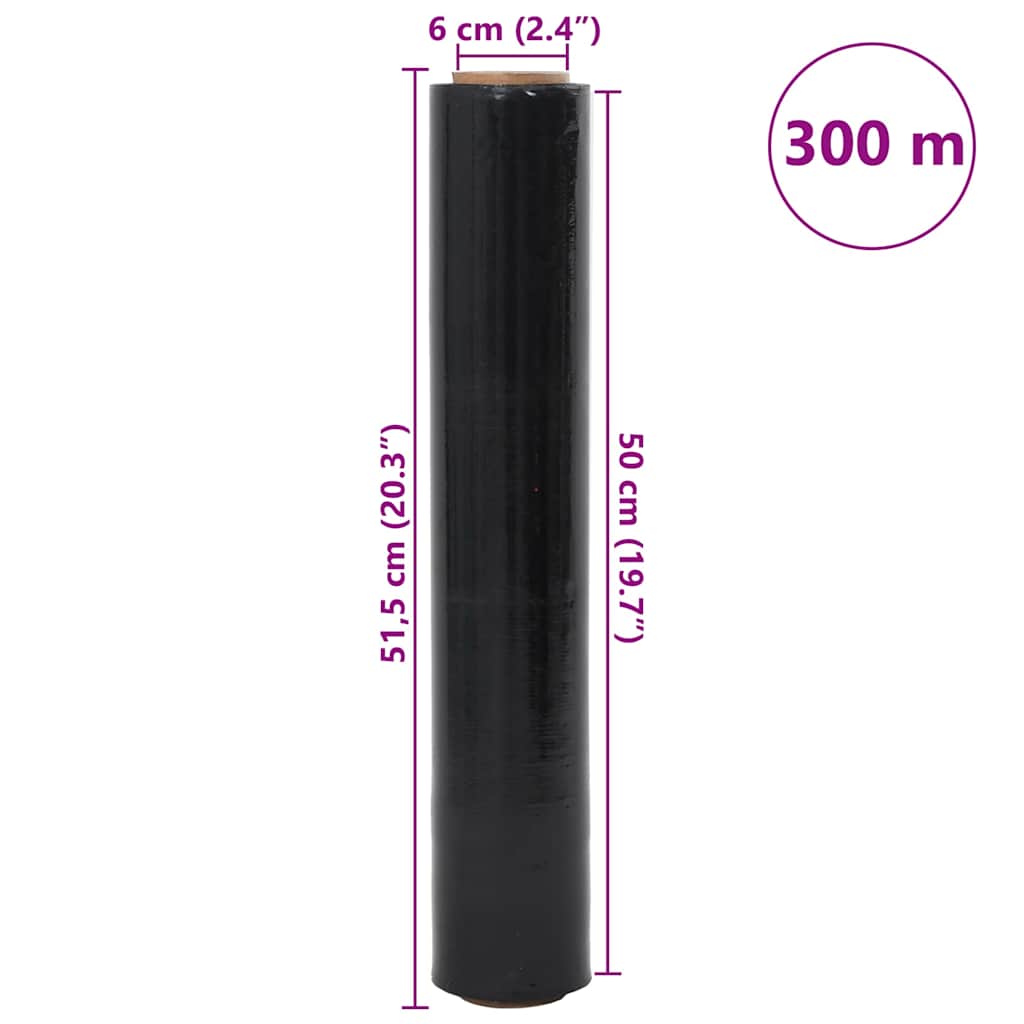 Stretch Film 6 τεμάχια Μαύρο 20 μm 50 cm x 300 m