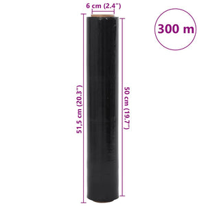 Stretch Film 6 τεμάχια Μαύρο 23 μm 50 cm x 300 m