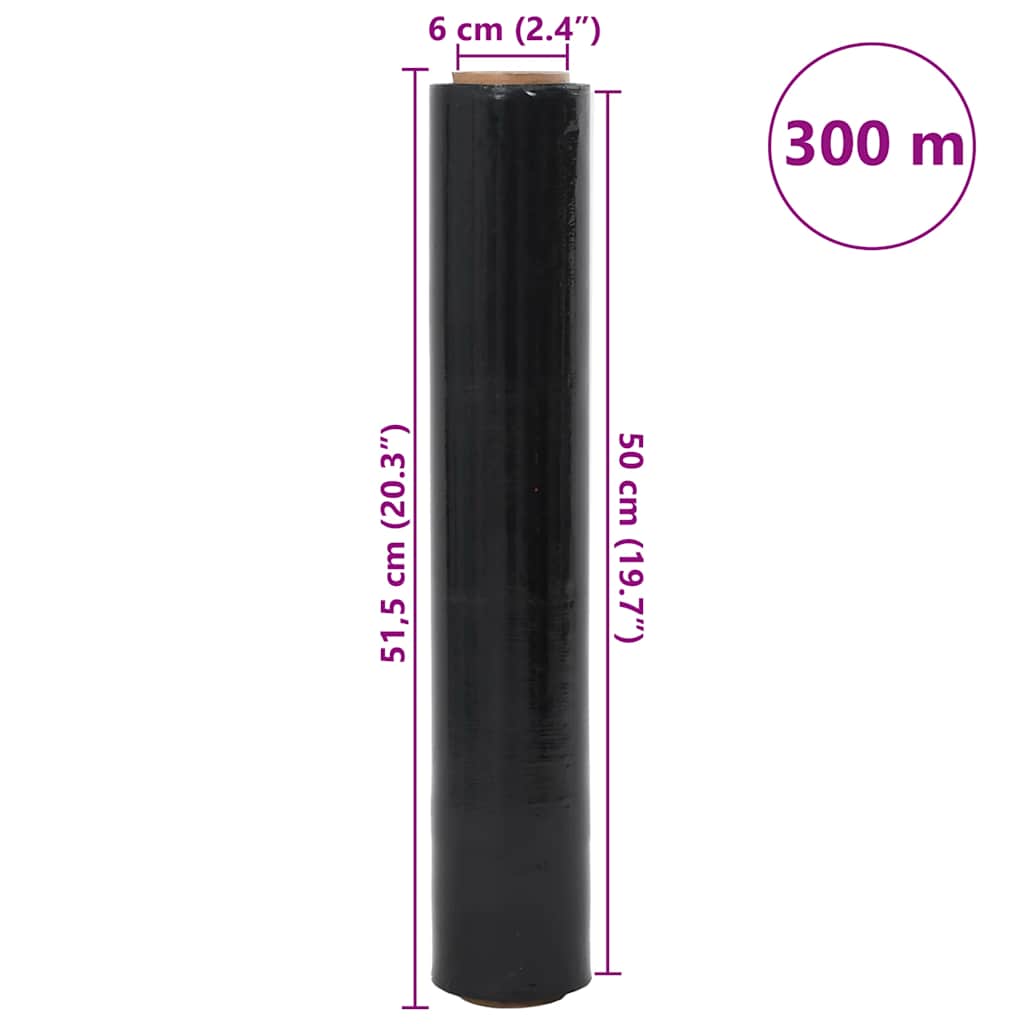 Stretch Film 6 τεμάχια Μαύρο 30 μm 50 cm x 300 m