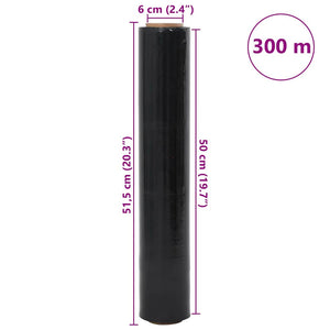 Stretch Film 6 τεμάχια Μαύρο 30 μm 50 cm x 300 m