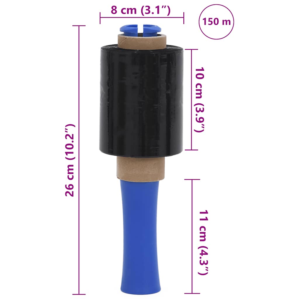 Stretch Films 10 τεμάχια Μαύρο 23 μm 10 cm x 150 m
