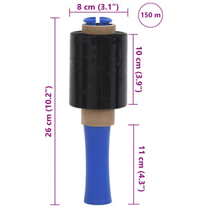 Stretch Films 10 τεμάχια Μαύρο 23 μm 10 cm x 150 m