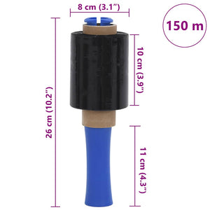 Stretch Films 50 τμχ Μαύρο 23 μm 10 cm x 150 m