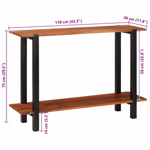 Τραπέζι κονσόλας με ράφι Καφέ και Μαύρο 110 x 30 x 75 εκ