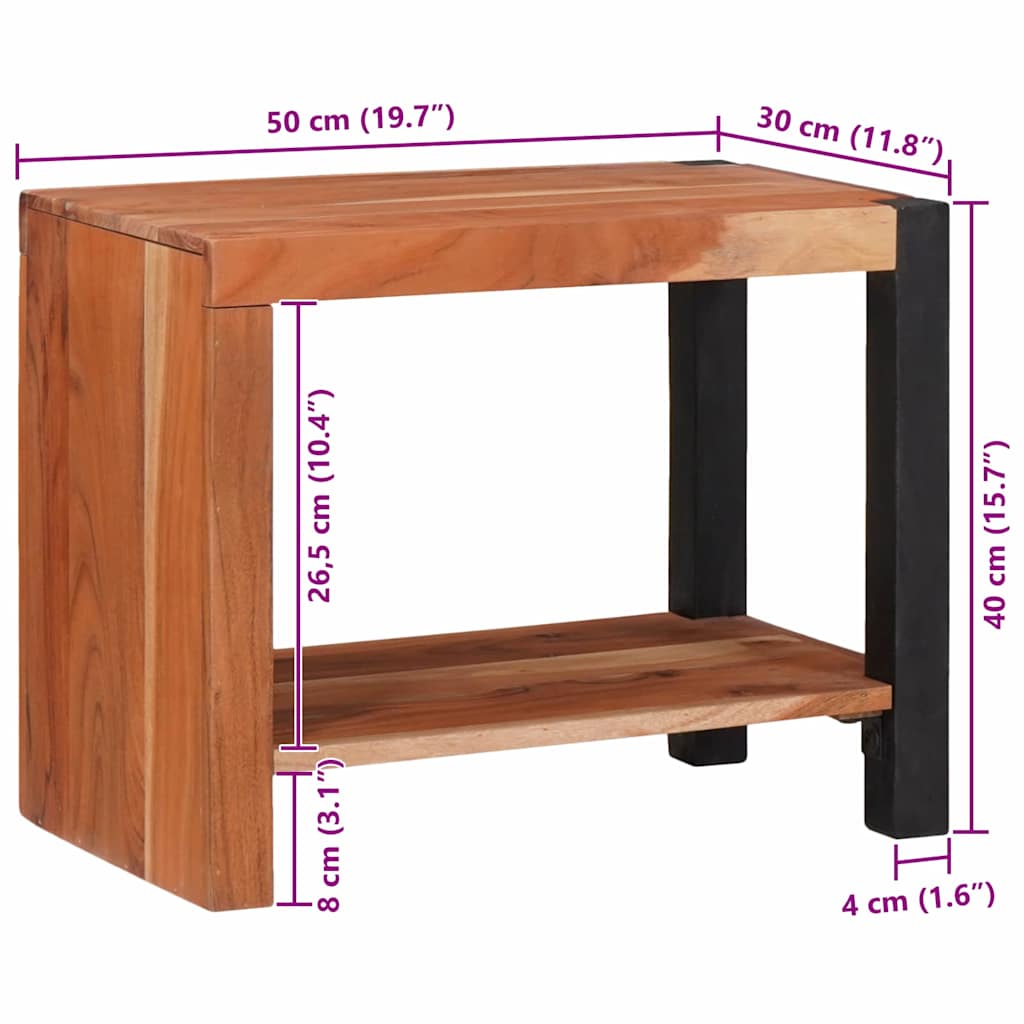 Ράφι Βιβλίων Καφέ 50 x 30 x 40 εκ. Στερεό Ξύλο Ακακίας