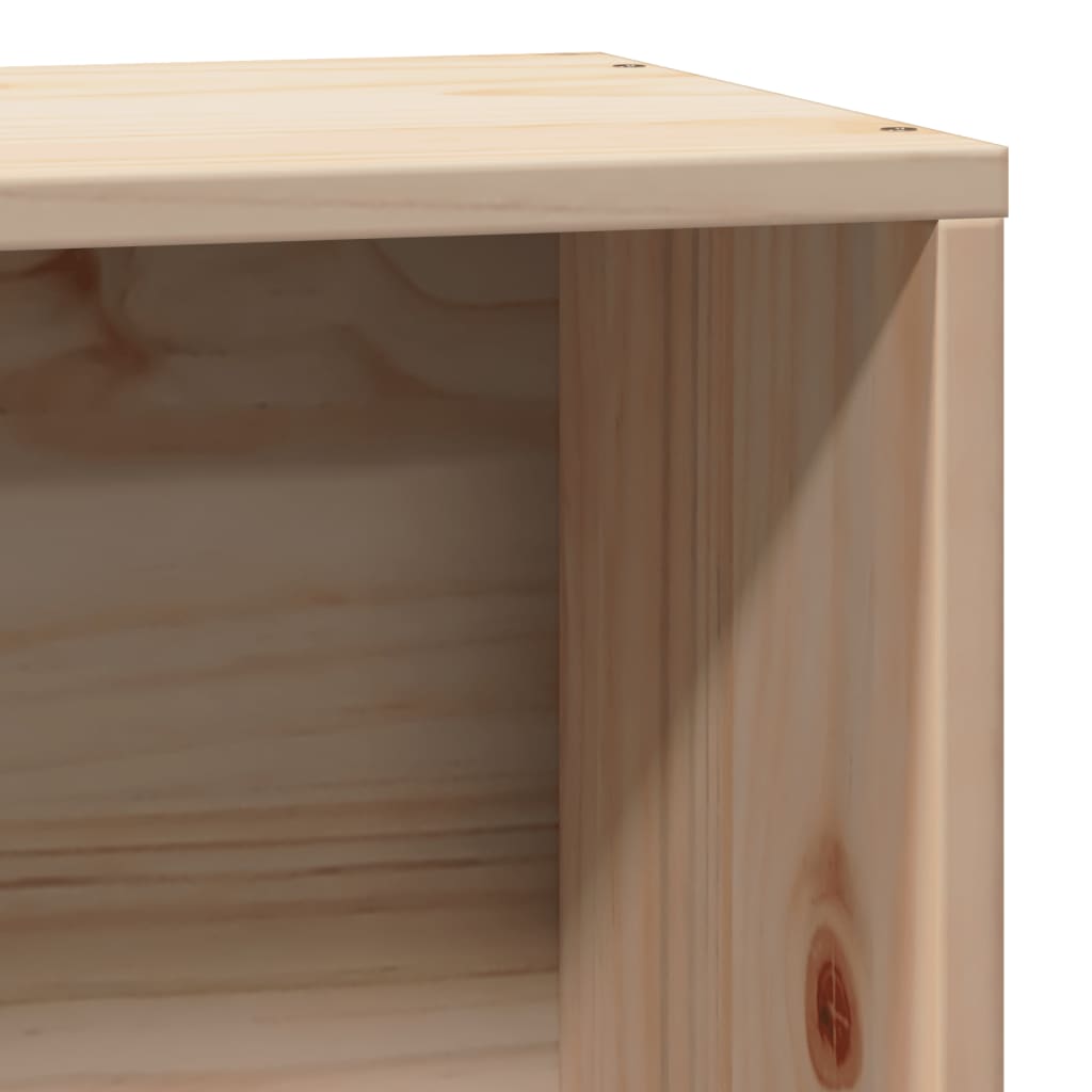 Κρεβάτι Βιβλιοθήκη Χωρίς Στρώμα 75x190 εκ Μασίφ Ξύλο Πεύκο - Pakobazaar