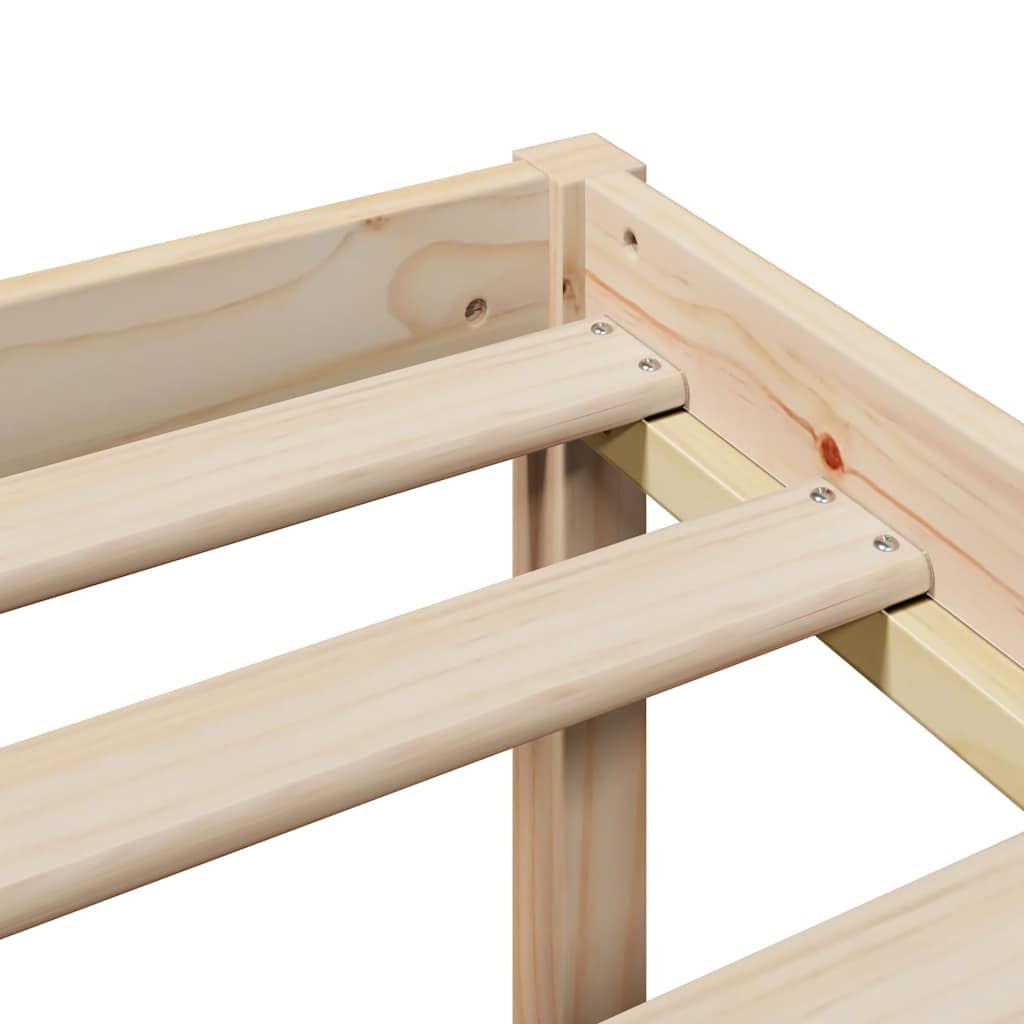 Κρεβάτι Βιβλιοθήκη Χωρίς Στρώμα 100x200 εκ. Μασίφ Ξύλο Πεύκο