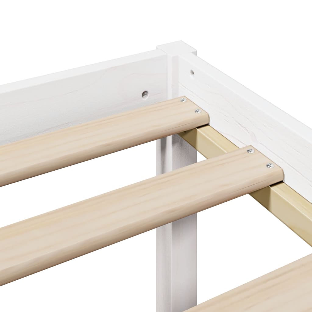 Κρεβάτι Βιβλιοθήκη Χωρίς Στρώμα 160x200 εκ Μασίφ Ξύλο Πεύκου