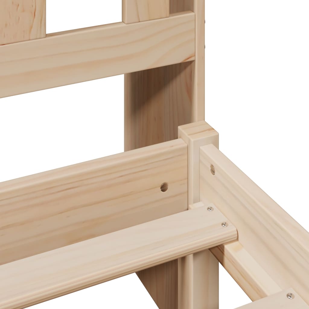 Κρεβάτι Βιβλιοθήκη Χωρίς Στρώμα 100x200 εκ. Μασίφ Ξύλο Πεύκο