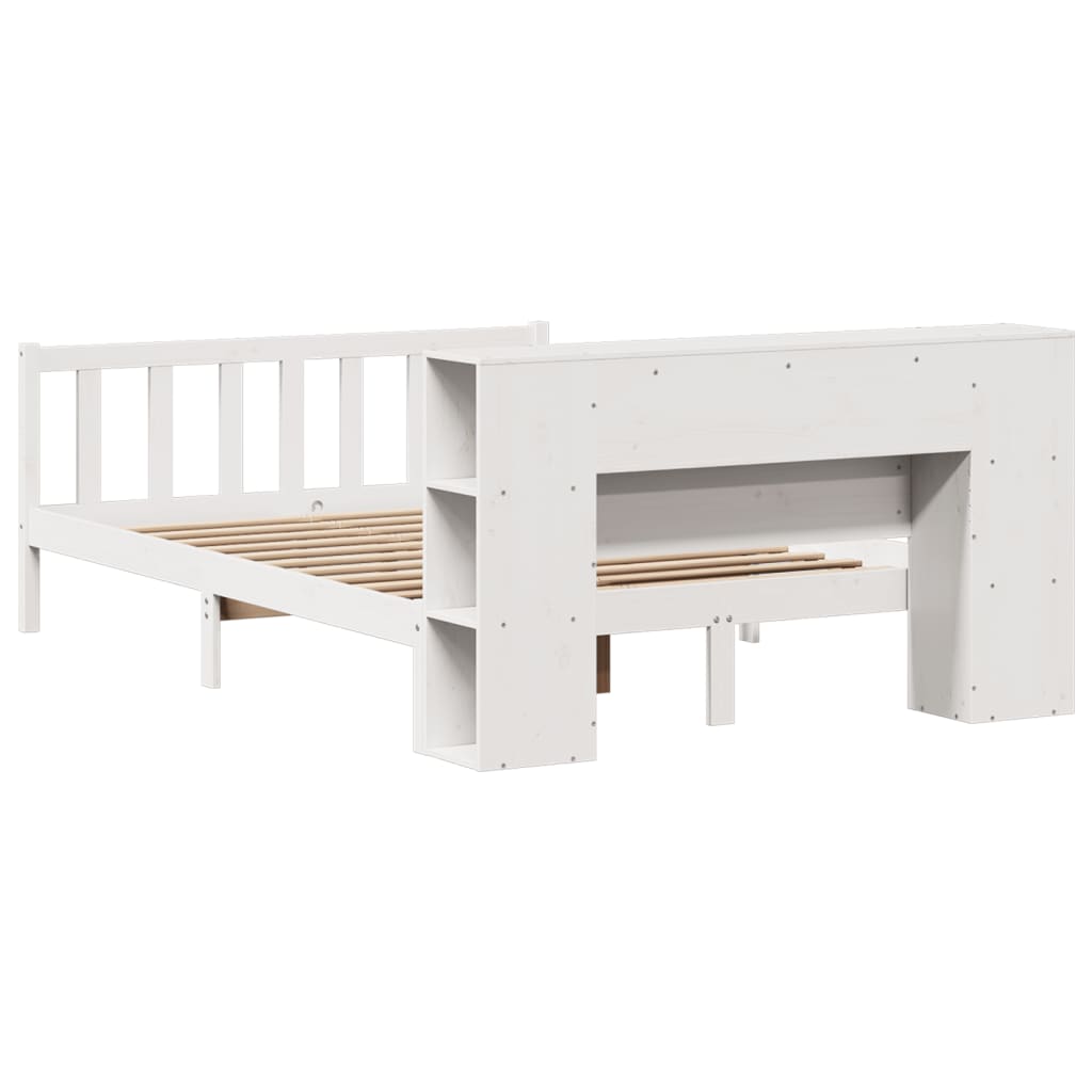 Κρεβάτι Βιβλιοθήκη Χωρίς Στρώμα 150x200 εκ Μασίφ Ξύλο Πεύκου - Pakobazaar