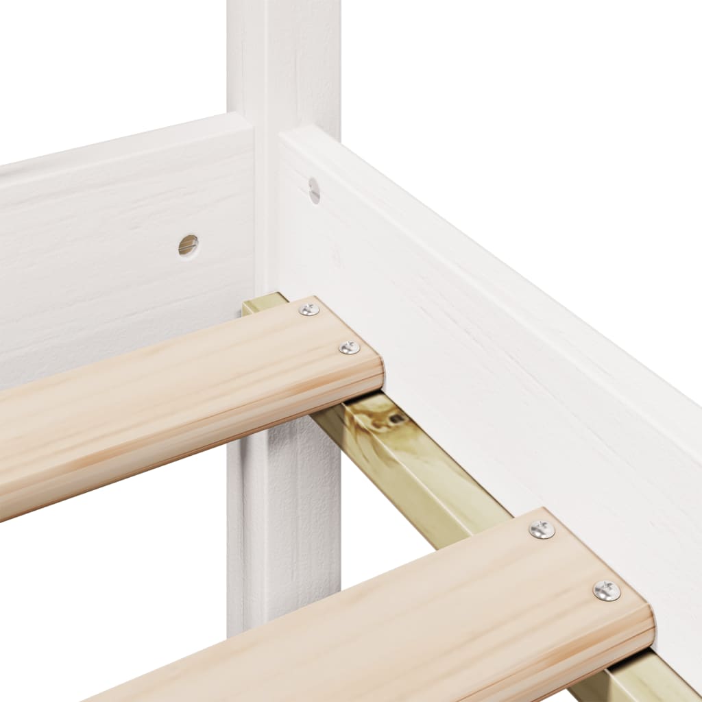 Κρεβάτι Βιβλιοθήκη Χωρίς Στρώμα 90x200 εκ Μασίφ Ξύλο Πεύκου