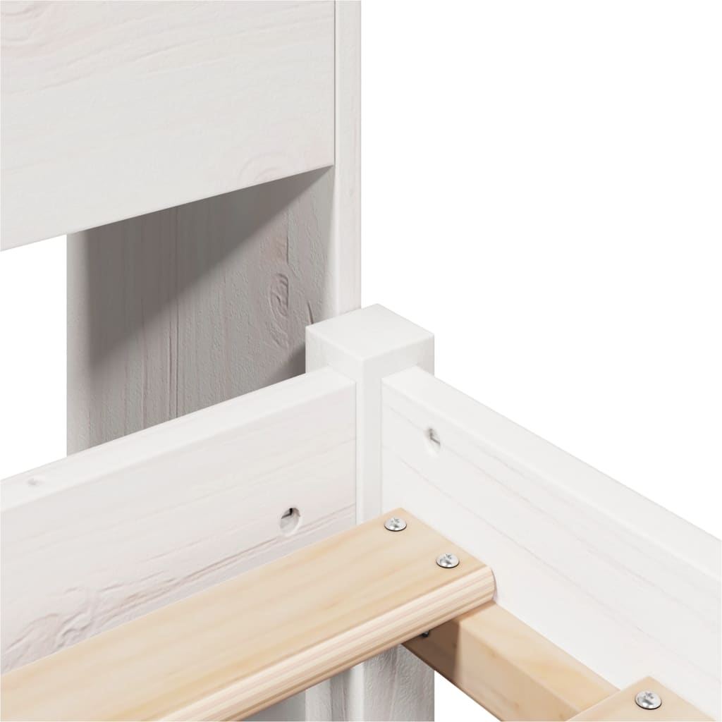 Κρεβάτι Βιβλιοθήκη Χωρίς Στρώμα 90x190 εκ Μασίφ Ξύλο Πεύκου