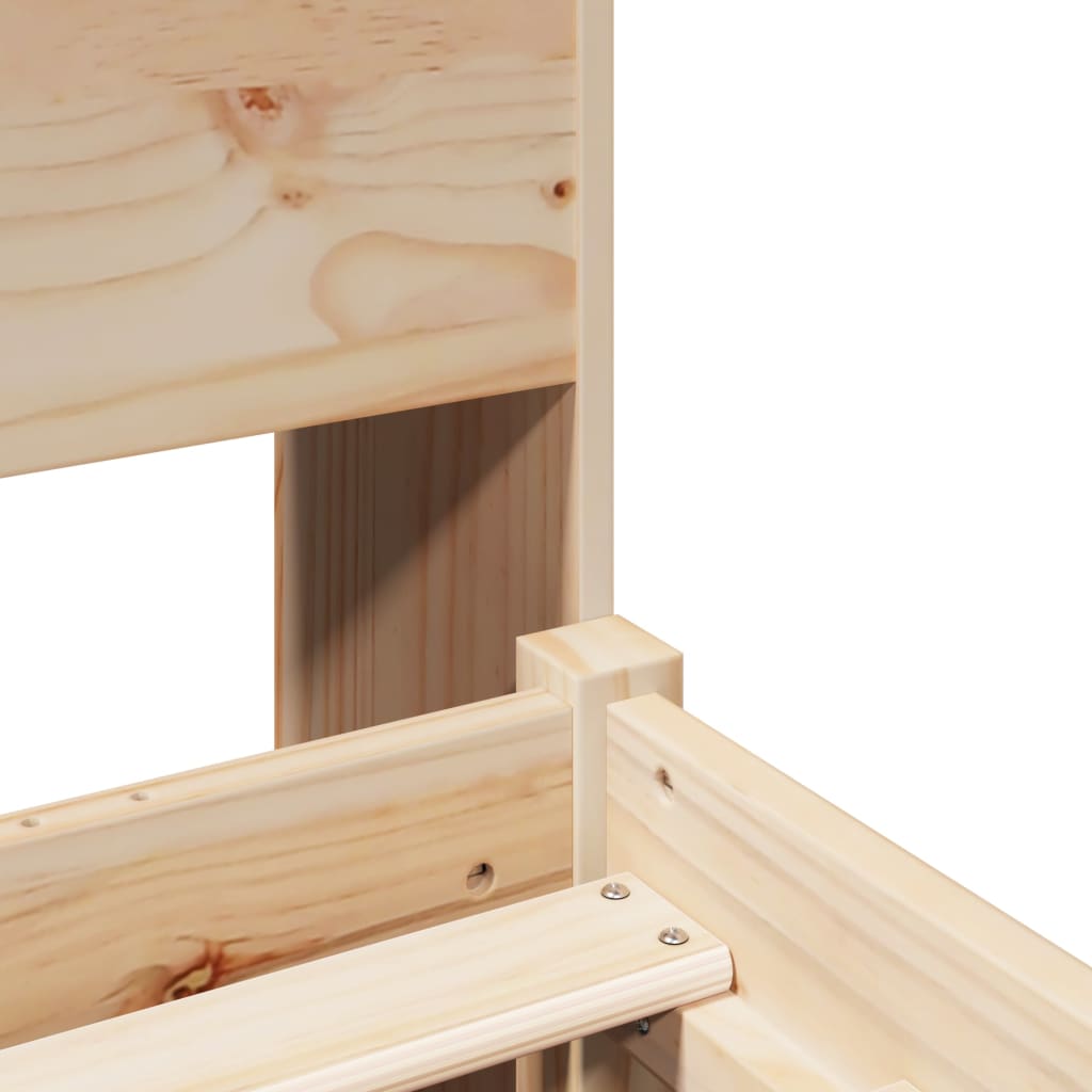 Κρεβάτι Βιβλιοθήκη Χωρίς Στρώμα 180x200 εκ Μασίφ Ξύλο Πεύκου - Pakobazaar