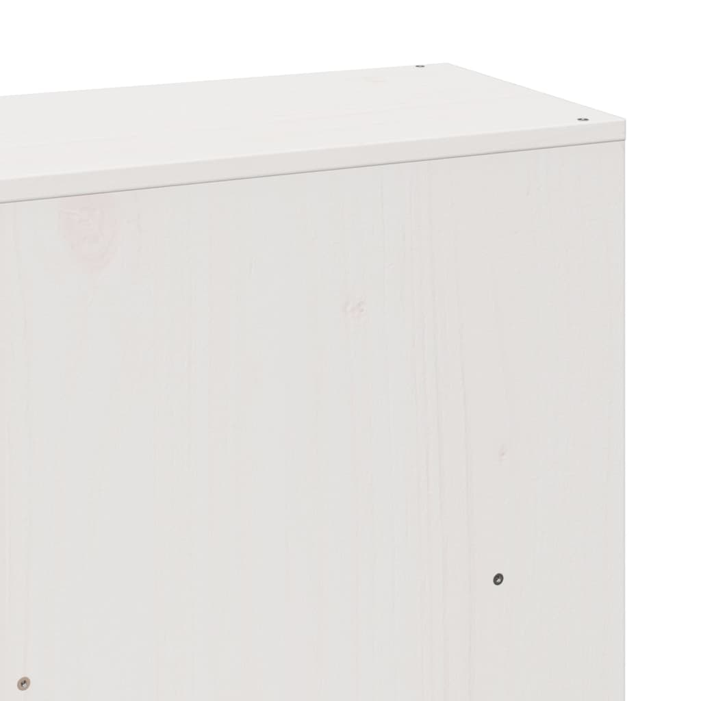 Κρεβάτι Βιβλιοθήκη Χωρίς Στρώμα 200x200 εκ Μασίφ Ξύλο Πεύκου - Pakobazaar