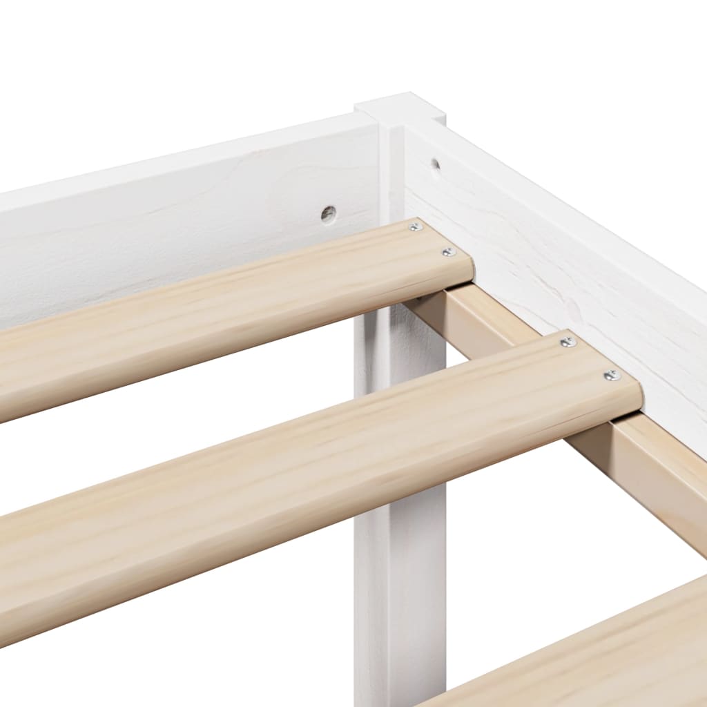 Κρεβάτι Βιβλιοθήκη Χωρίς Στρώμα 90x190 εκ Μασίφ Ξύλο Πεύκου