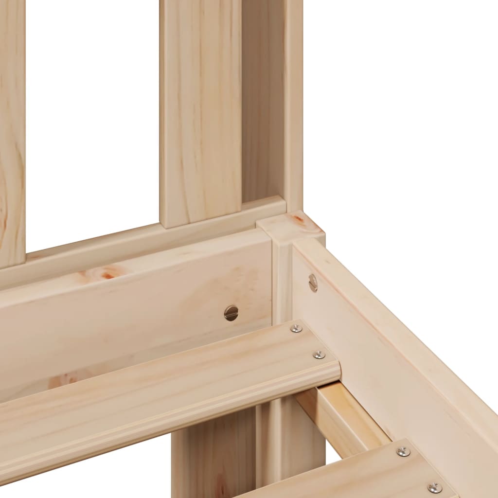 Κρεβάτι Βιβλιοθήκη Χωρίς Στρώμα 180x200 εκ Μασίφ Ξύλο Πεύκου