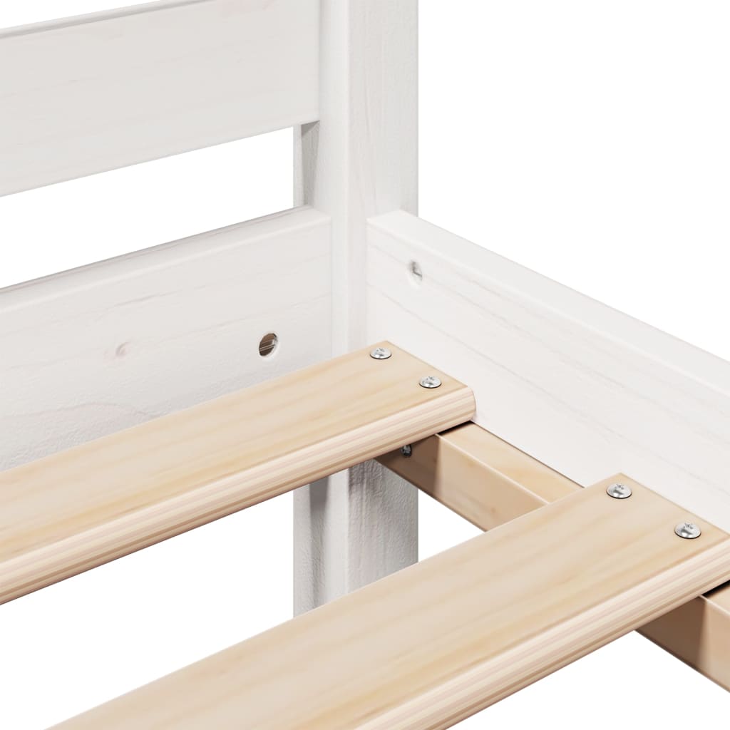 Κρεβάτι Βιβλιοθήκη Χωρίς Στρώμα 140x200 εκ Μασίφ Ξύλο Πεύκο