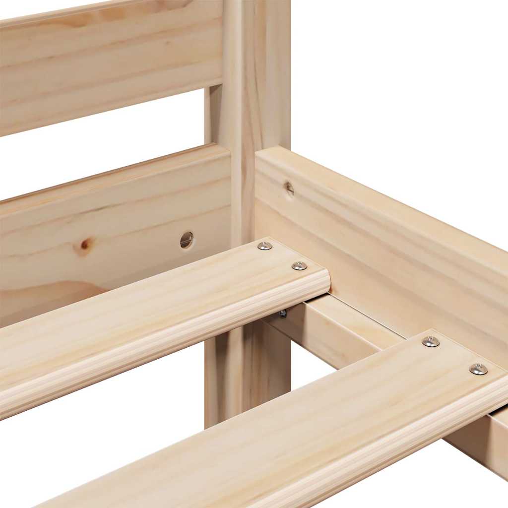 Κρεβάτι Βιβλιοθήκη Χωρίς Στρώμα 100x200 εκ Μασίφ Ξύλο Πεύκου - Pakobazaar