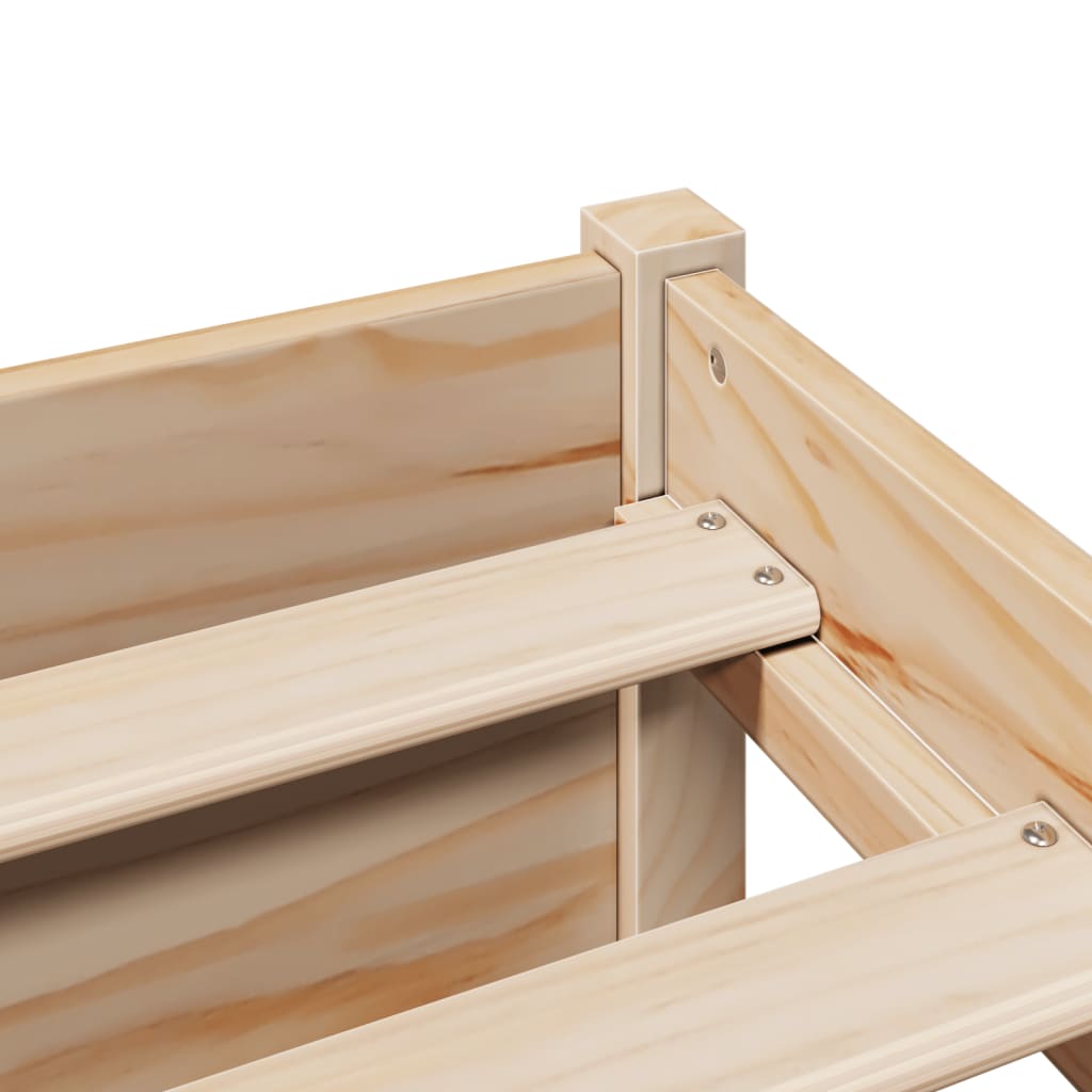 Κρεβάτι Βιβλιοθήκη Χωρίς Στρώμα 120x200 εκ Μασίφ Ξύλο Πεύκο