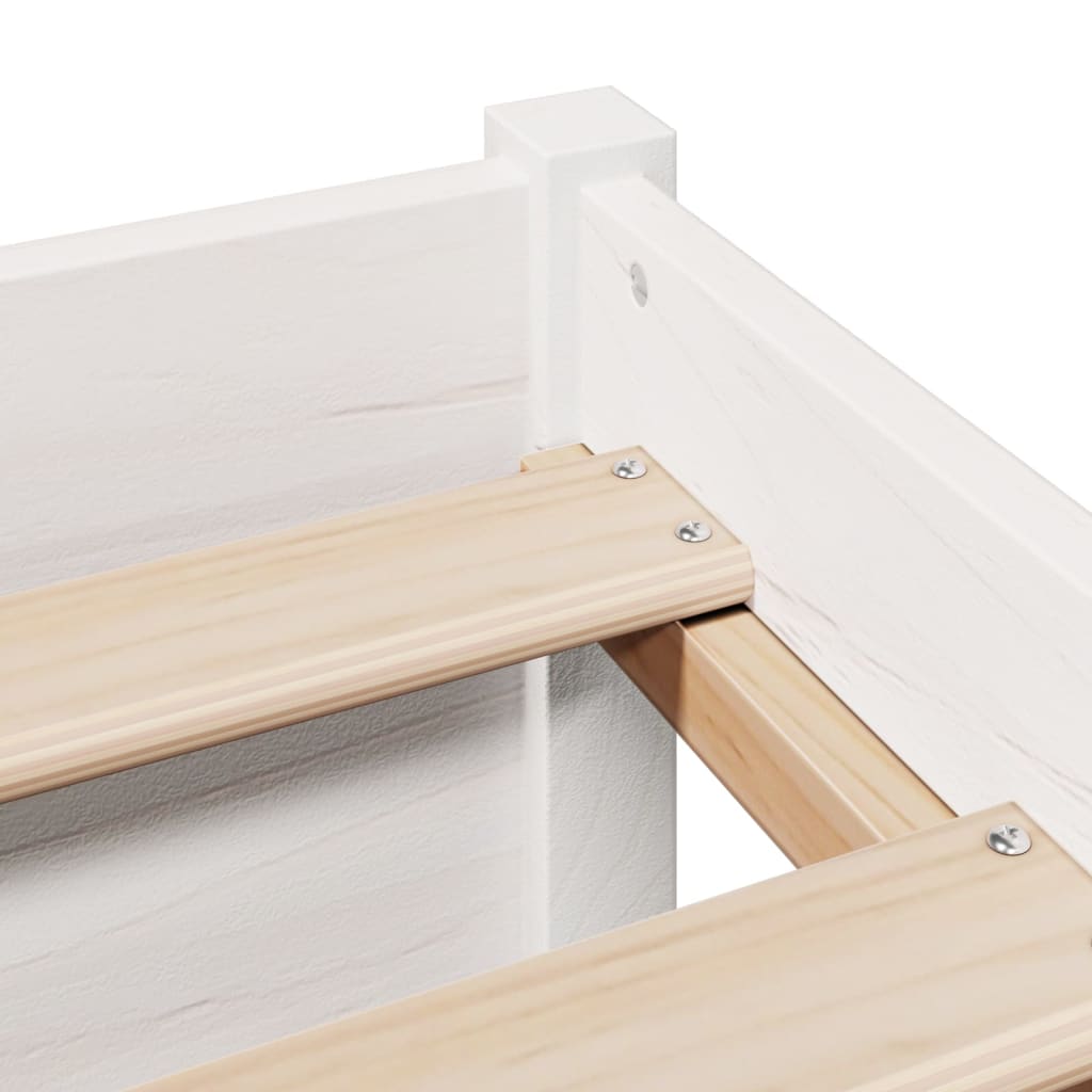 Κρεβάτι Βιβλιοθήκη Χωρίς Στρώμα 150x200 εκ Μασίφ Ξύλο Πεύκου