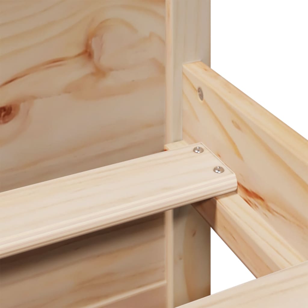 Κρεβάτι Βιβλιοθήκη Χωρίς Στρώμα 120x190 εκ Μασίφ Ξύλο Πεύκου - Pakobazaar