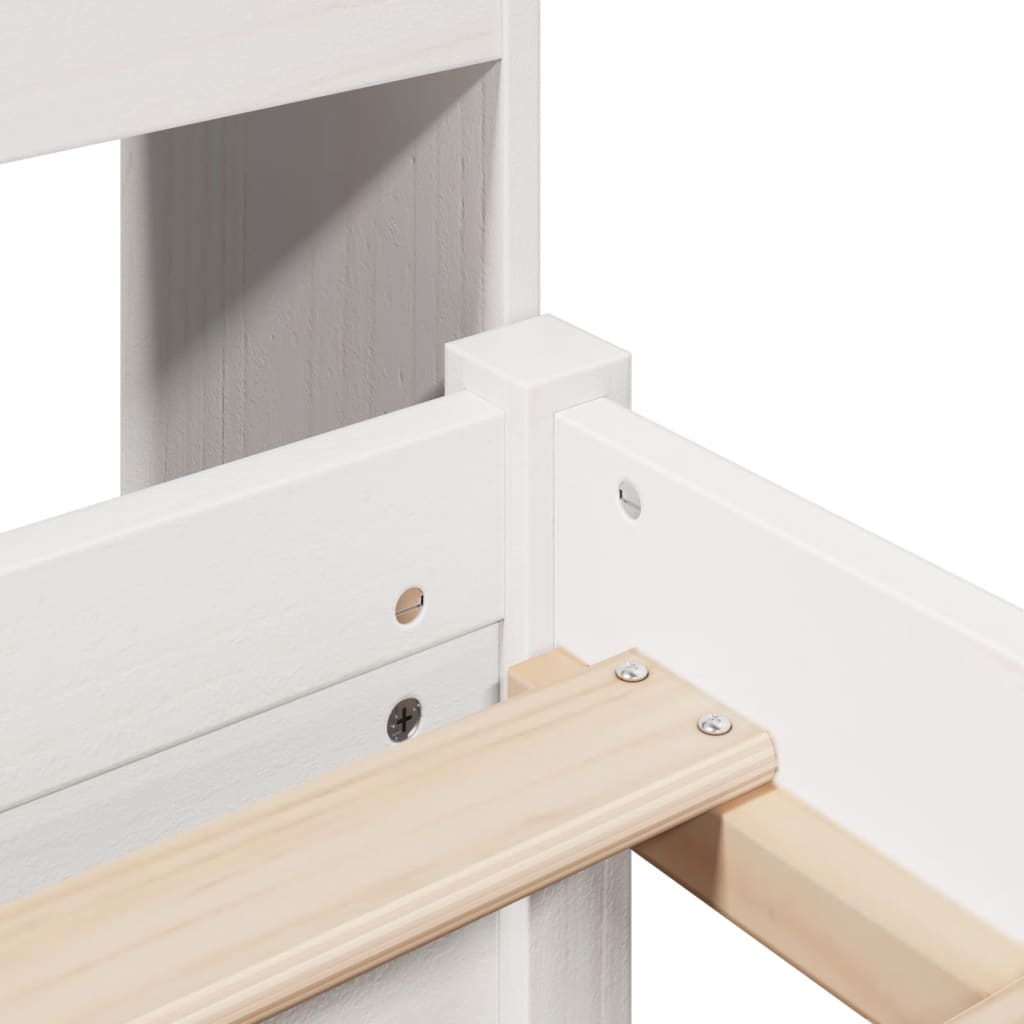 Κρεβάτι Βιβλιοθήκη Χωρίς Στρώμα 120x200 εκ Μασίφ Ξύλο Πεύκο