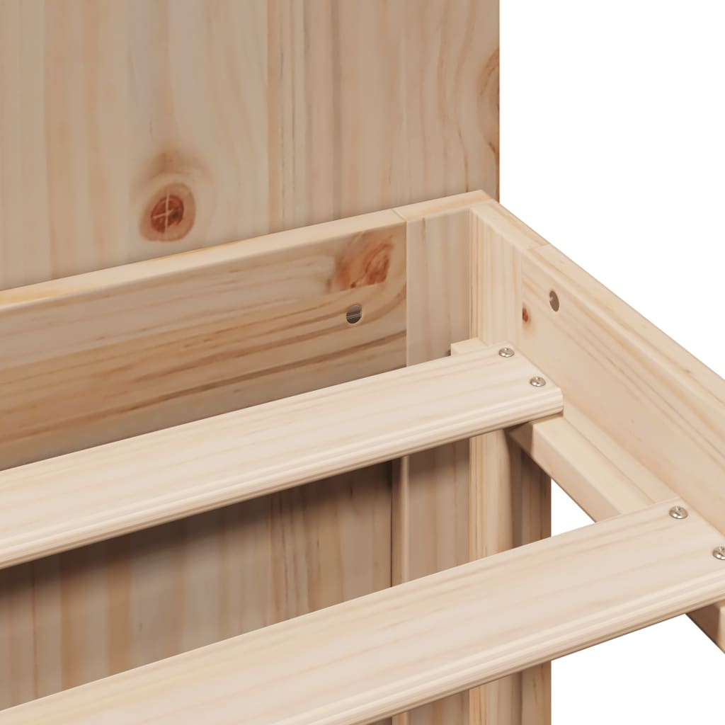 Κρεβάτι Βιβλιοθήκη Χωρίς Στρώμα 120x200 εκ Μασίφ Ξύλο Πεύκο - Pakobazaar