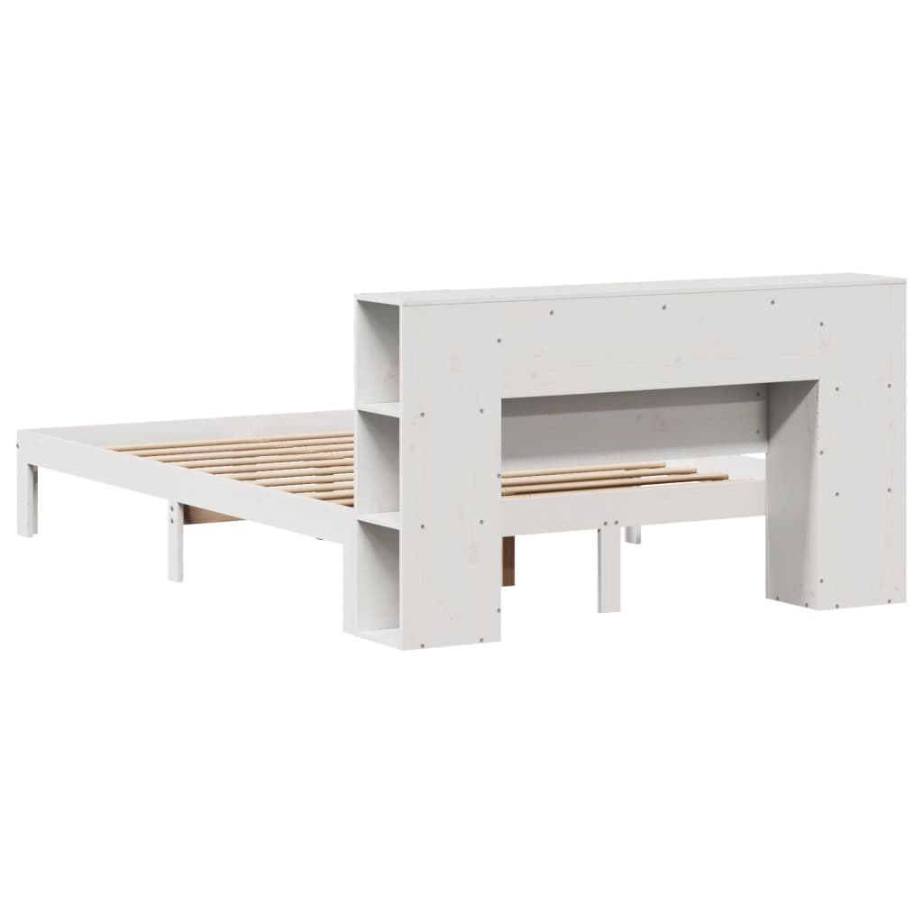 Κρεβάτι Βιβλιοθήκη Χωρίς Στρώμα 120x200 εκ Μασίφ Ξύλο Πεύκο