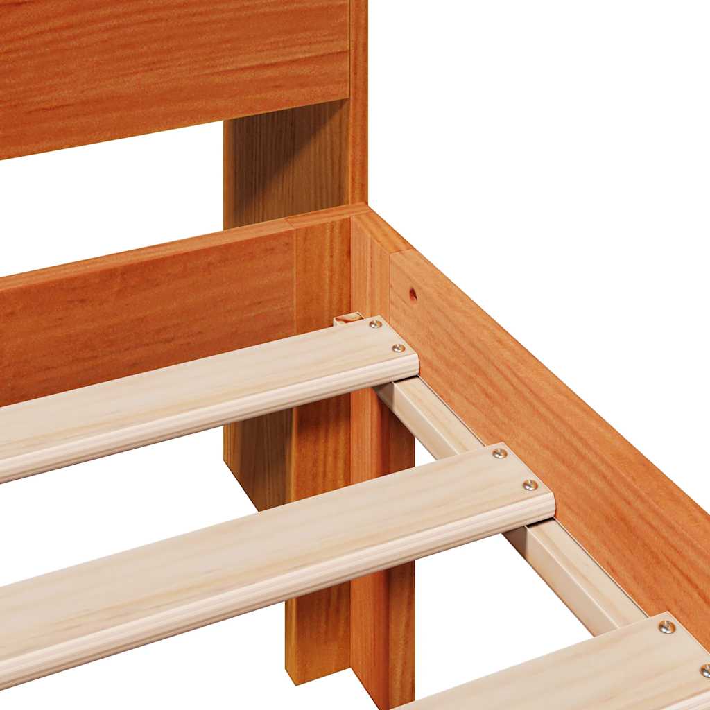 Κρεβάτι Βιβλιοθήκη Χωρίς Στρώμα 75x190 εκ Μασίφ Ξύλο Πεύκου