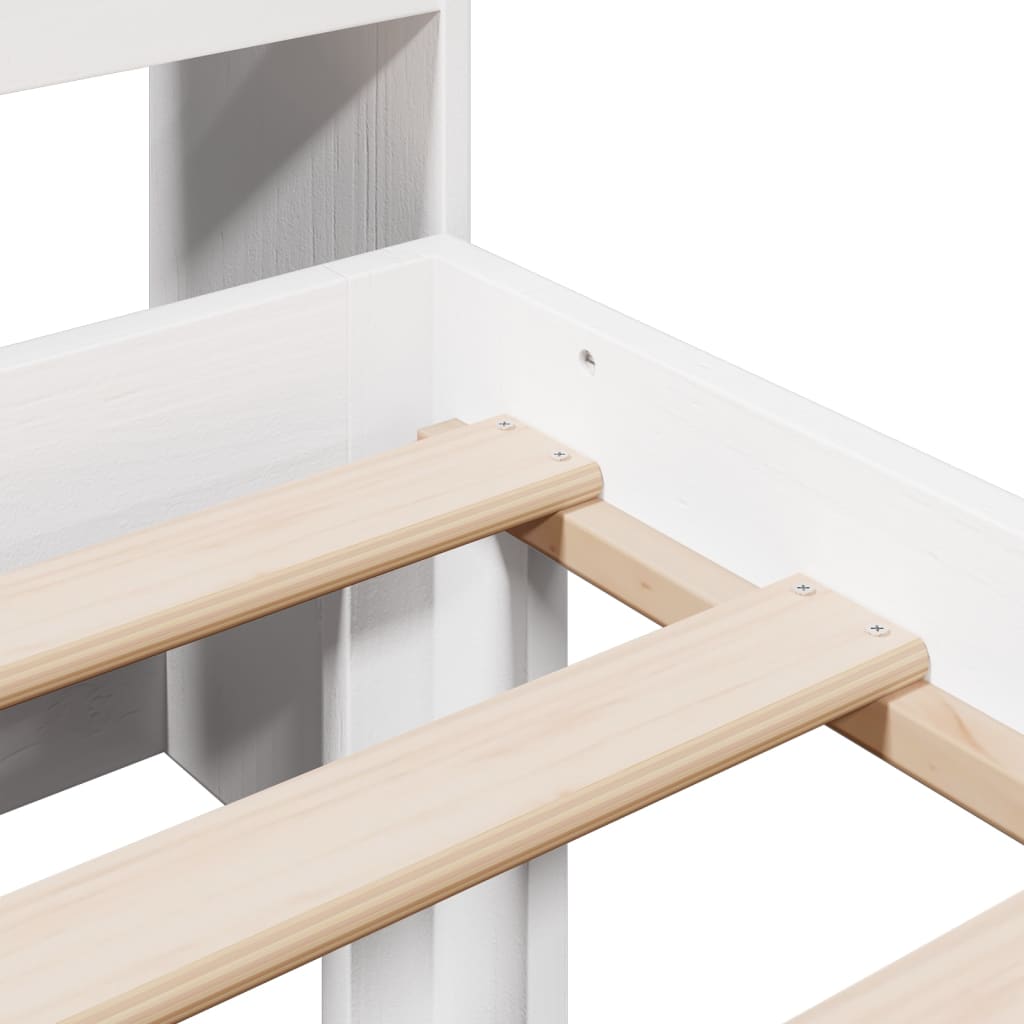 Κρεβάτι Βιβλιοθήκη Χωρίς Στρώμα 90x200 εκ Μασίφ Ξύλο Πεύκου