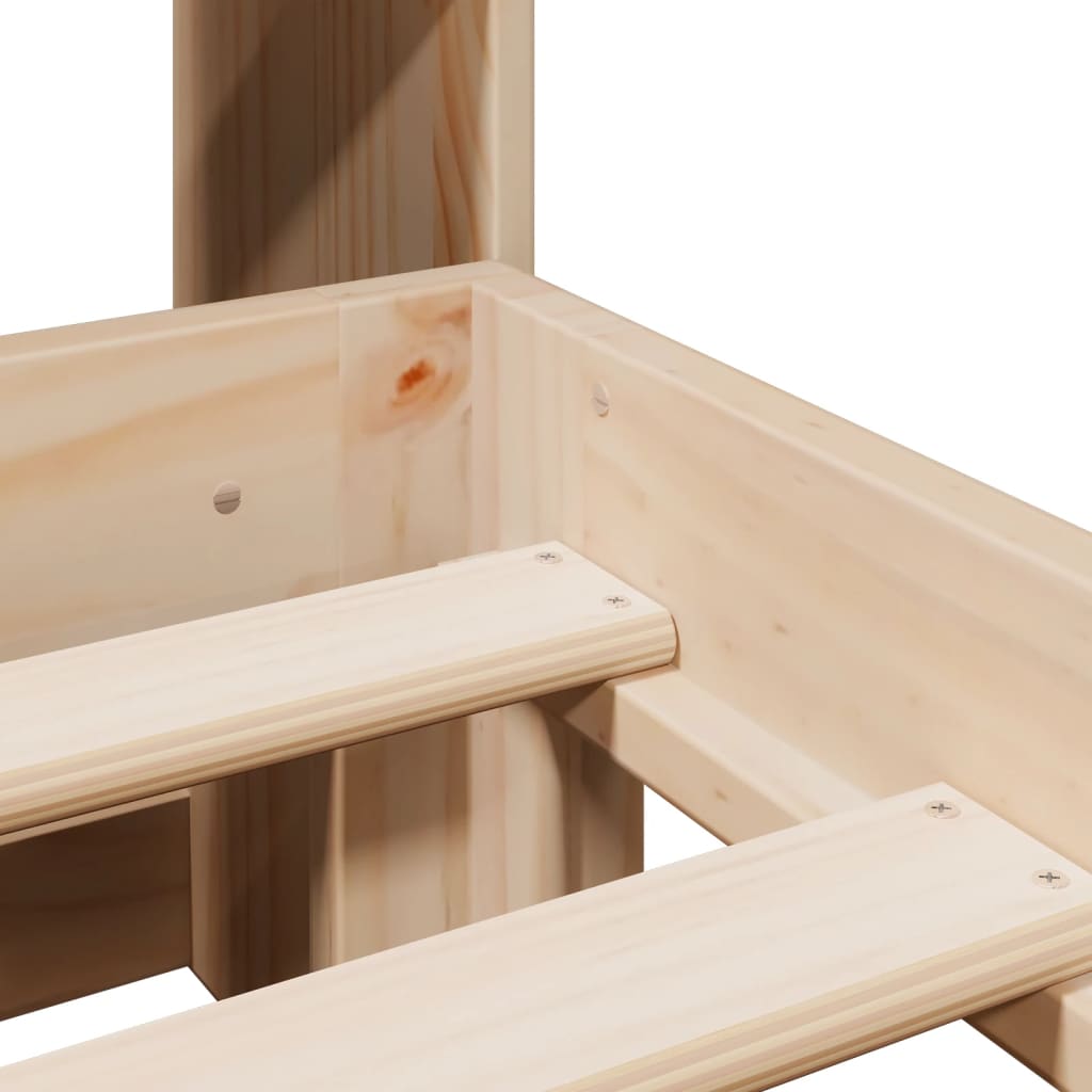 Κρεβάτι Βιβλιοθήκη Χωρίς Στρώμα 160x200 εκ Μασίφ Ξύλο Πεύκου