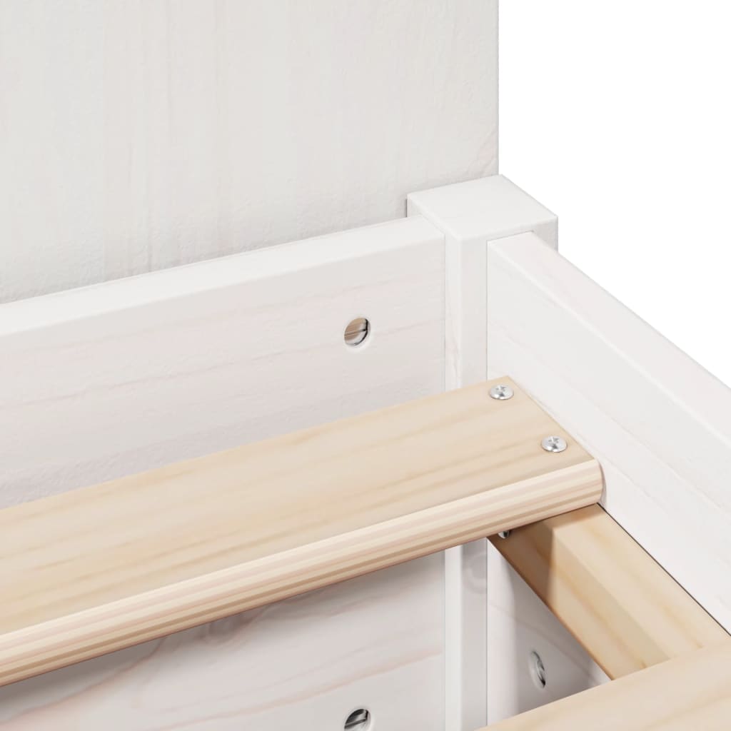 Κρεβάτι Βιβλιοθήκη Χωρίς Στρώμα 90x190 εκ Μασίφ Ξύλο Πεύκου