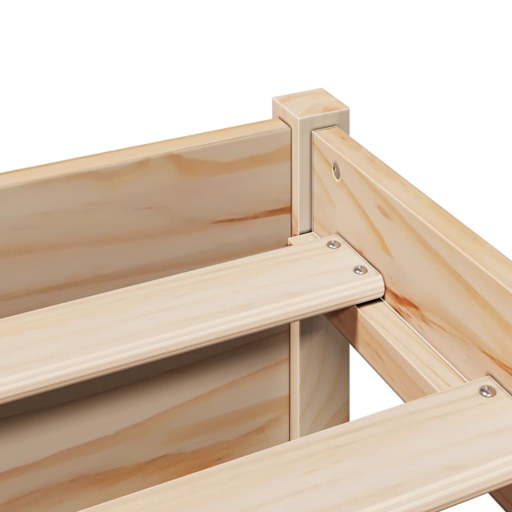 Κρεβάτι Βιβλιοθήκη Χωρίς Στρώμα 120x190 εκ Μασίφ Ξύλο Πεύκου - Pakobazaar
