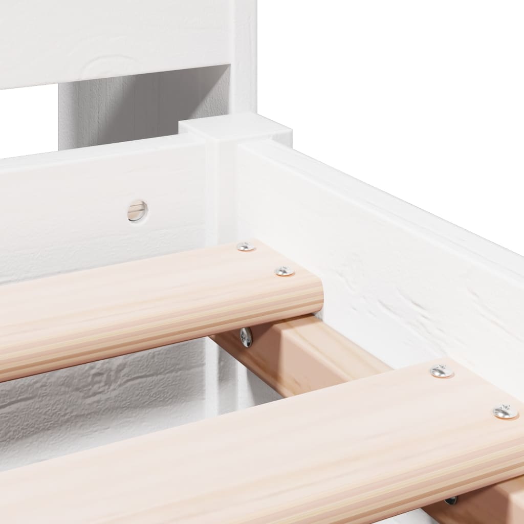 Κρεβάτι Βιβλιοθήκη Χωρίς Στρώμα 180x200 εκ Μασίφ Ξύλο Πεύκου