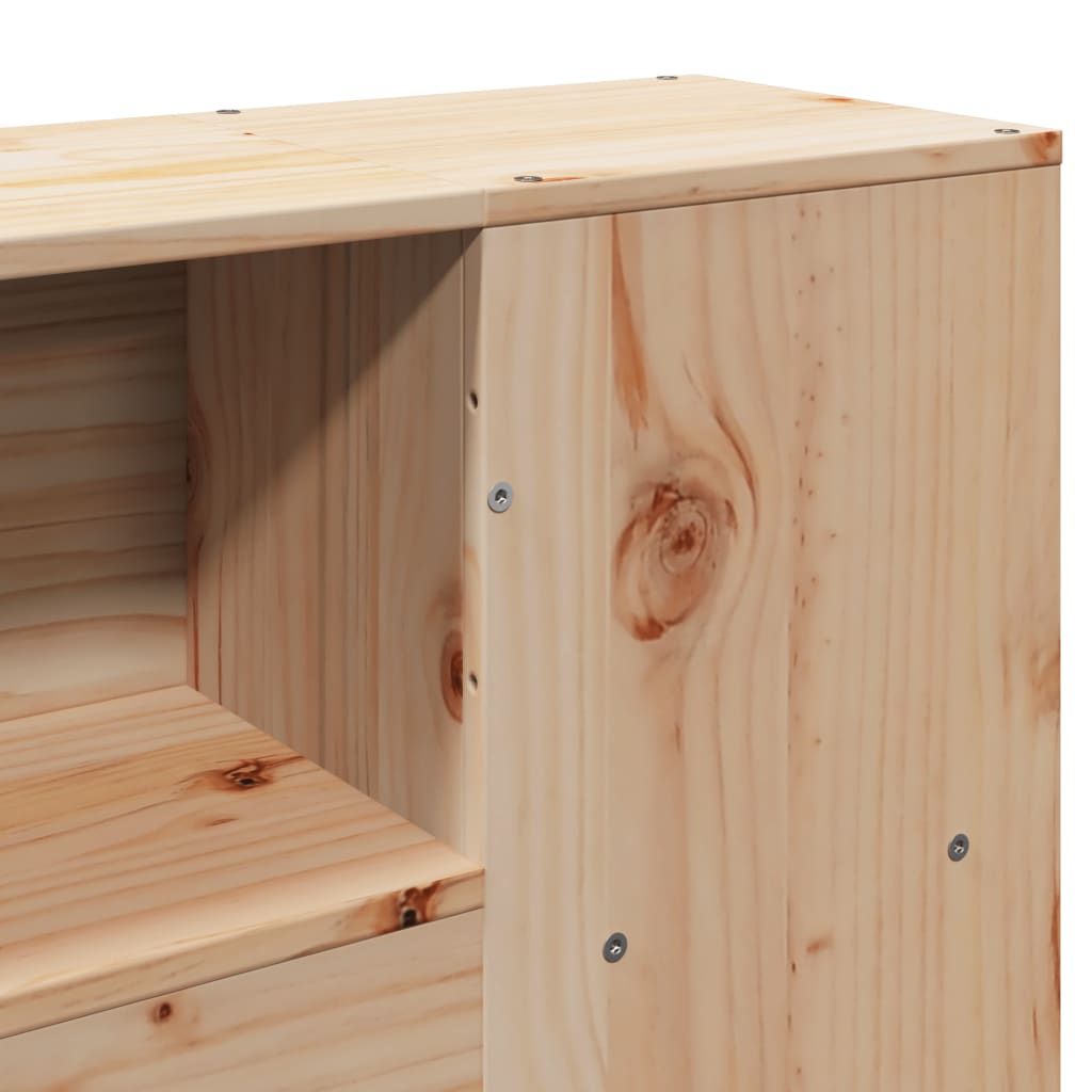 Κρεβάτι Βιβλιοθήκη Χωρίς Στρώμα 135x190 εκ Μασίφ Ξύλο Πεύκου