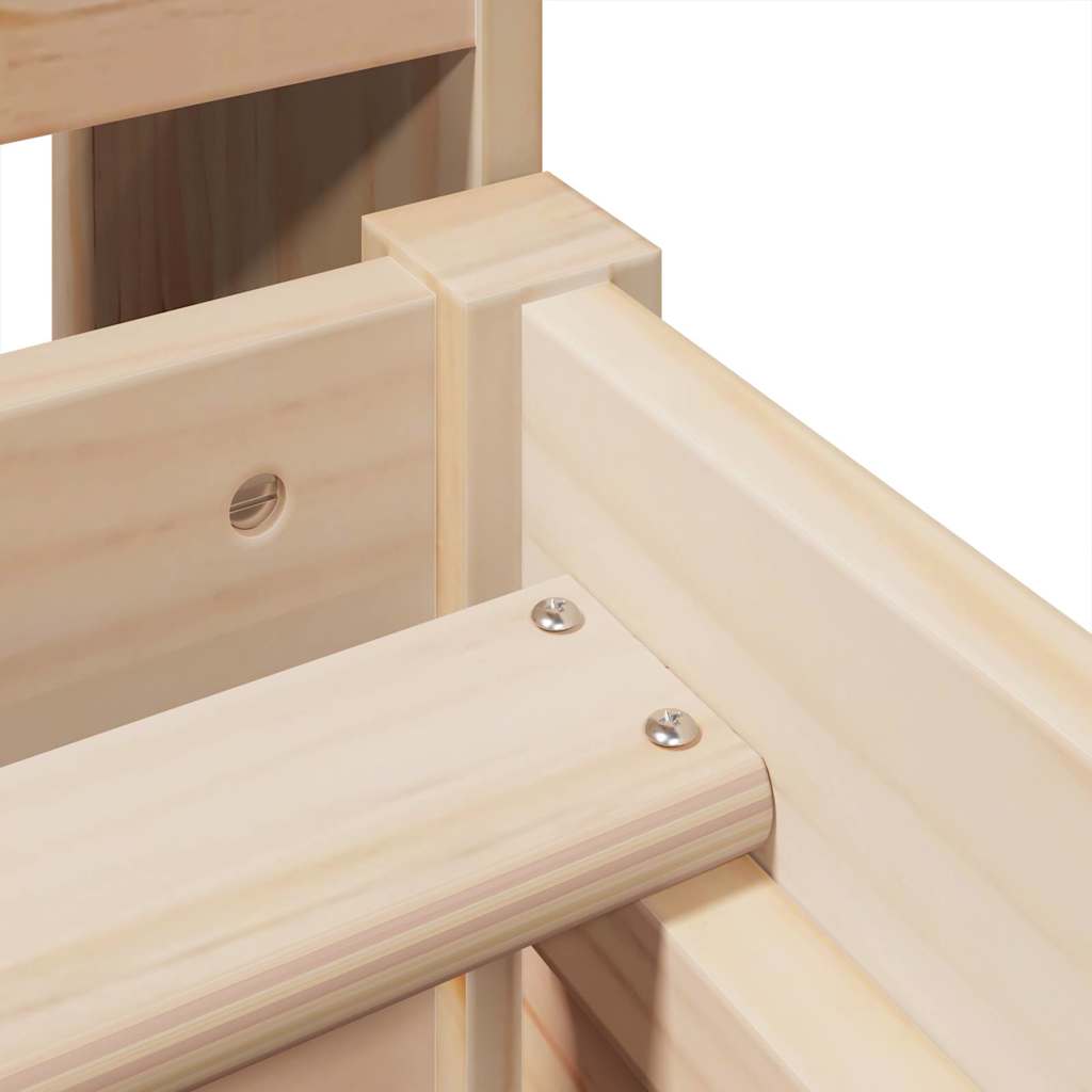 Κρεβάτι Βιβλιοθήκη Χωρίς Στρώμα 90x190 εκ Μασίφ Ξύλο Πεύκου