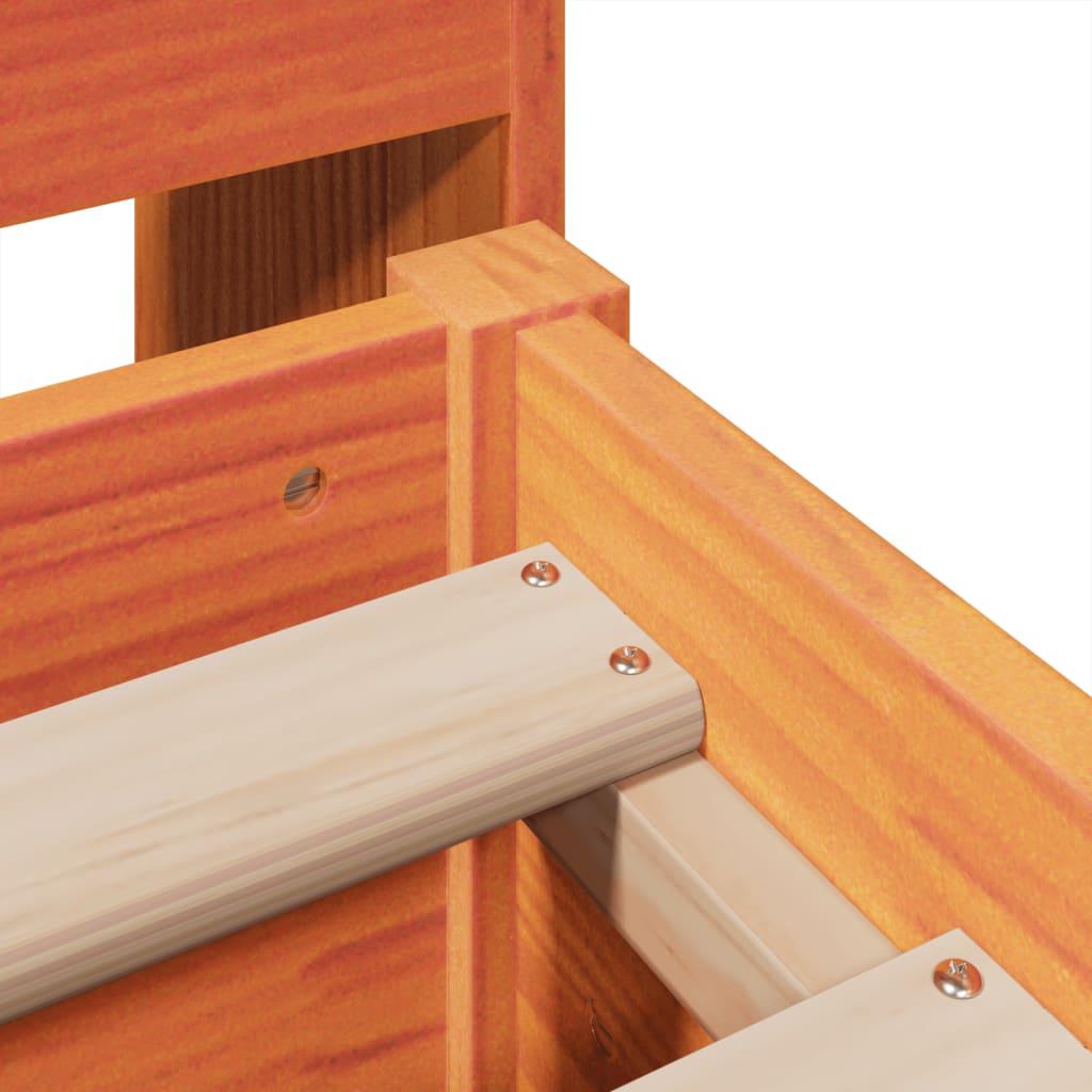 Σκελετός Κρεβ. Χωρίς Στρώμα Καφέ Κεριού 150x200 εκ Μασίφ Πεύκο