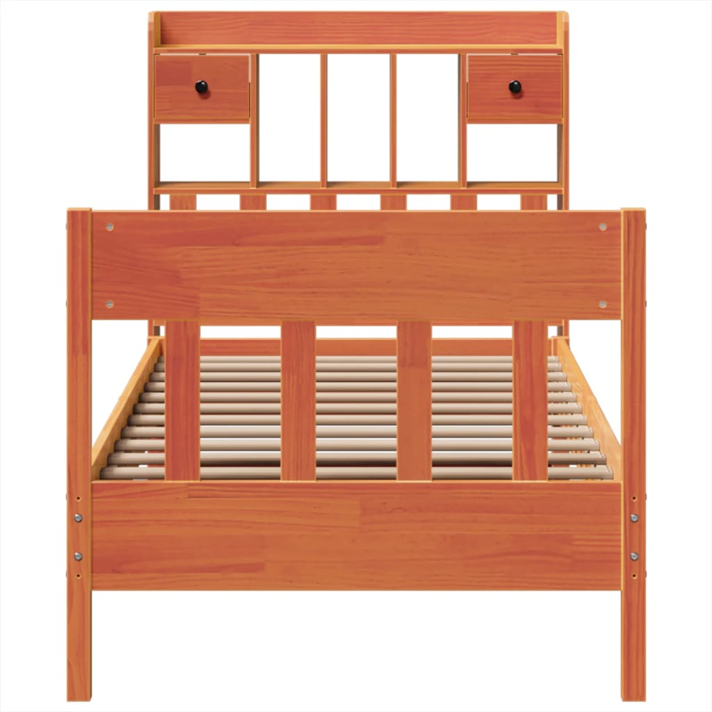 Σκελετός Κρεβ. Χωρίς Στρώμα Καφέ Κεριού 100x200 εκ Μασίφ Πεύκο