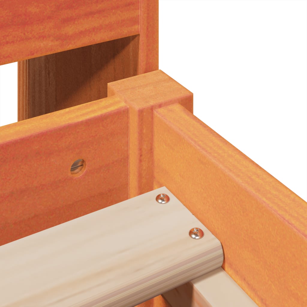 Σκελετός Κρεβ. Χωρίς Στρώμα Καφέ Κεριού 100x200 εκ Μασίφ Πεύκο