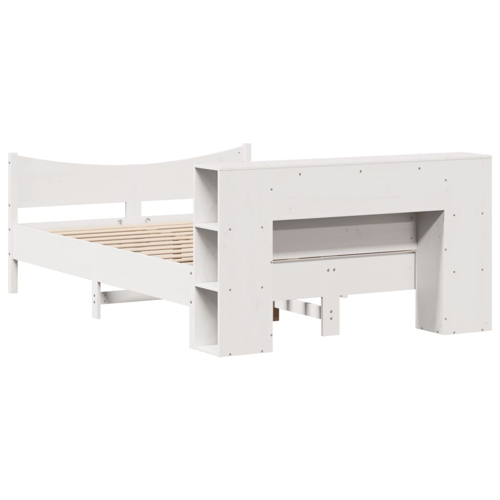 Σκελετός Κρεβ. Χωρίς Στρώμα Λευκό 140x190 εκ Μασίφ Πεύκο