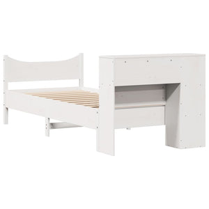 Σκελετός Κρεβ. Χωρίς Στρώμα Λευκό 75x190 εκ Μασίφ Πεύκο - Pakobazaar