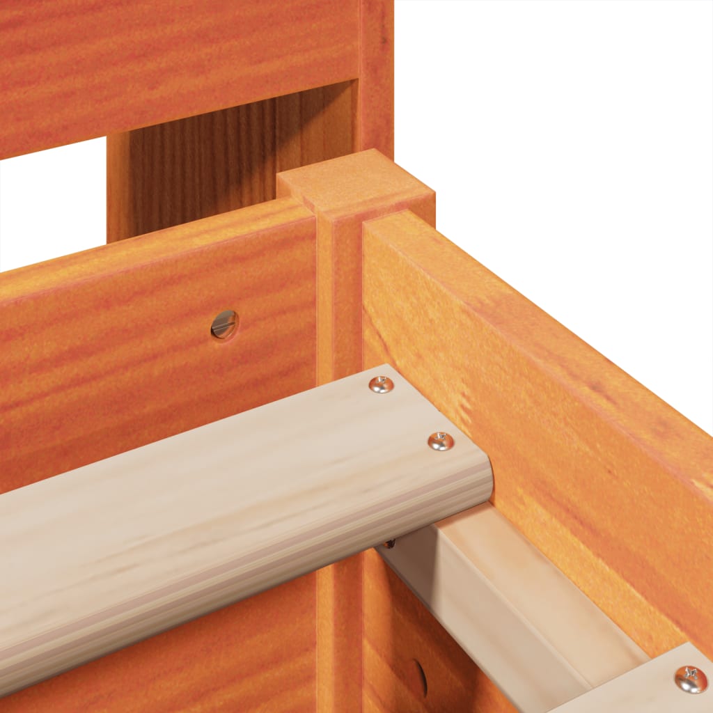 Σκελετός Κρεβ. Χωρίς Στρώμα Καφέ Κεριού 160x200 εκ Μασίφ Πεύκο