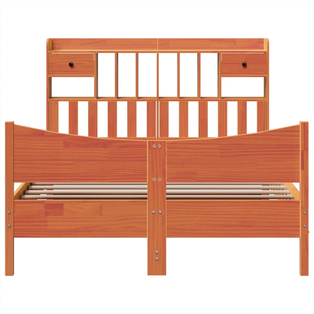 Σκελετός Κρεβ. Χωρίς Στρώμα Καφέ Κεριού 150x200 εκ Μασίφ Πεύκο