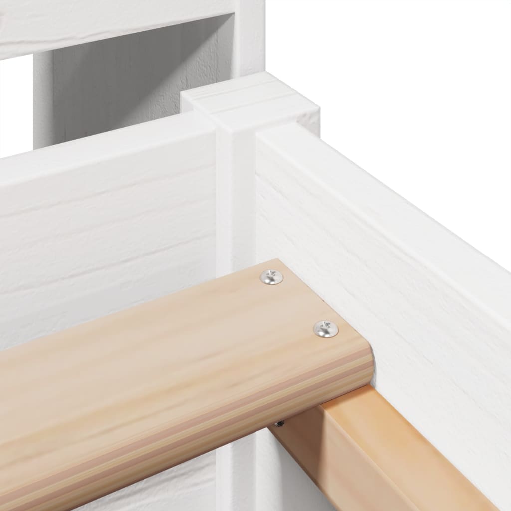 Σκελετός Κρεβ. Χωρίς Στρώμα Λευκό 75x190 εκ Μασίφ Πεύκο